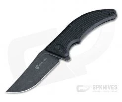 Steel Will Sargas Black Stonewashed D2 Black G10 Liner Lock Flipper F60-08
