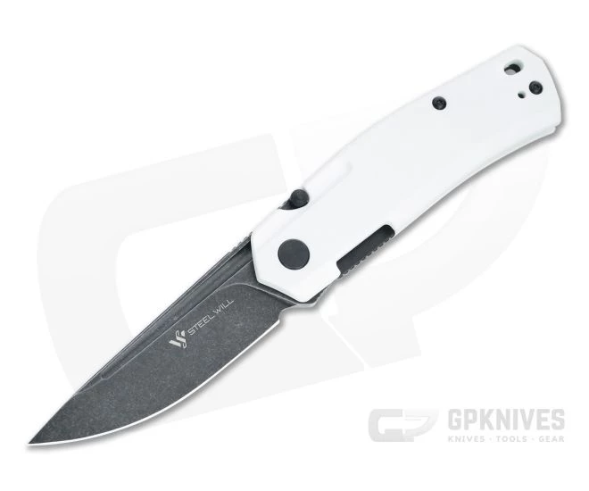 Steel Will Fjord Black Stonewashed D2 White G10 Liner Lock Front Flipper F71-21 3 Steel Will Fjord Black Stonewashed D2 White G10 Liner Lock Front Flipper F71-21