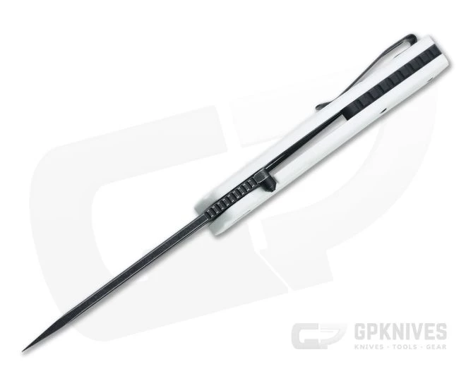Steel Will Fjord Black Stonewashed D2 White G10 Liner Lock Front Flipper F71-21 5 Steel Will Fjord Black Stonewashed D2 White G10 Liner Lock Front Flipper F71-21 - Image 3