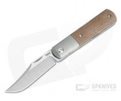 Pena Knives X Series Front Flipper Barlow Bolstered Natural Canvas Micarta