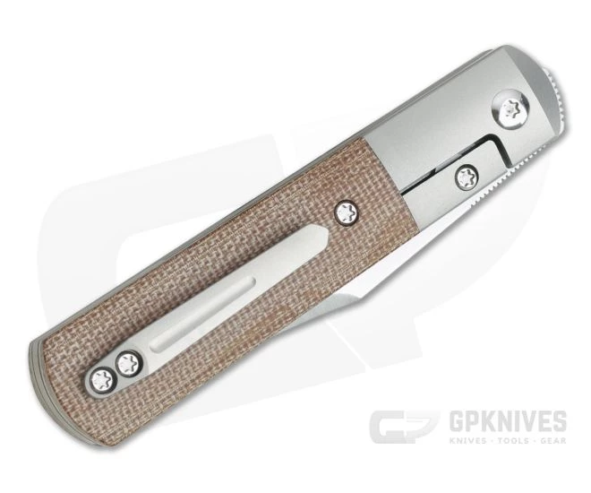 Pena Knives X Series Front Flipper Barlow Bolstered Natural Canvas Micarta 4 Pena Knives X Series Front Flipper Barlow Bolstered Natural Canvas Micarta - Image 2