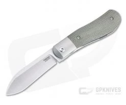 Pena Knives X Series Front Flipper Dogleg Jack Bolstered Green Canvas Micarta