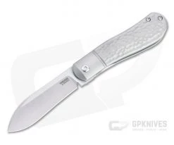 Pena Knives X Series Front Flipper Dogleg Jack Bolstered Jigged Titanium