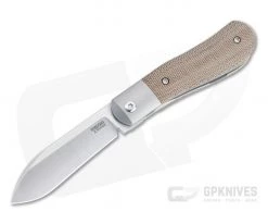 Pena Knives X Series Front Flipper Dogleg Jack Bolstered Natural Canvas Micarta