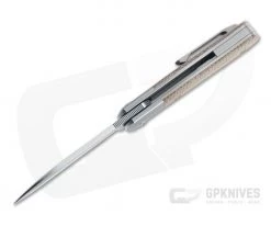 Pena Knives X Series Front Flipper Dogleg Jack Bolstered Natural Canvas Micarta -Outlet Flippers Store ffdj ncm 3