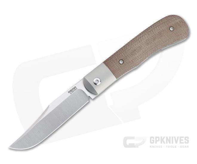 Pena Knives X Series Large Texas Trapper Bolstered Brown Canvas Micarta M390 Front Flipper 3 Pena Knives X Series Large Texas Trapper Bolstered Brown Canvas Micarta M390 Front Flipper