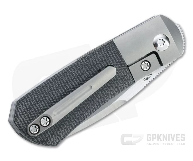 Pena Knives X Series Front Flipper Micro Apache Bolstered Black Canvas Micarta 4 Pena Knives X Series Front Flipper Micro Apache Bolstered Black Canvas Micarta - Image 2