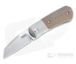 Pena Knives X Series Front Flipper Micro Apache Bolstered Natural Brown Canvas Micarta
