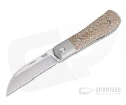 Pena Knives X Series Front Flipper Swayback Bolstered Brown Canvas Micarta