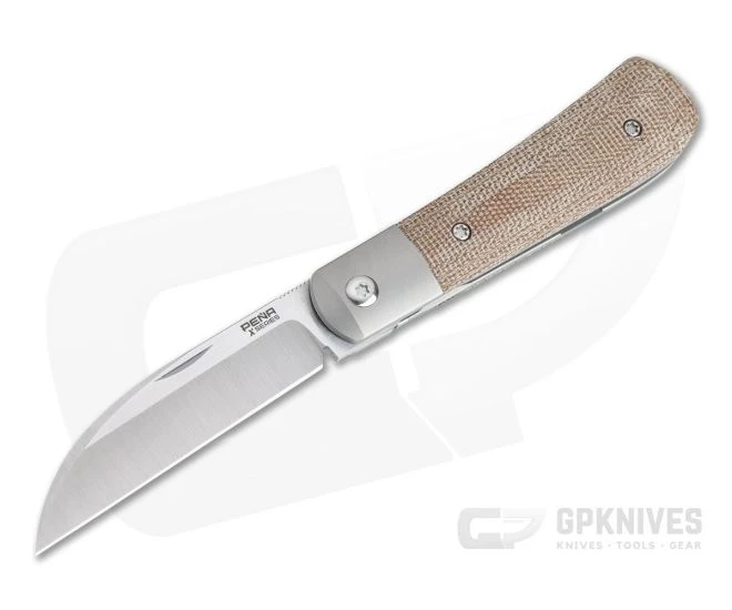 Pena Knives X Series Front Flipper Swayback Bolstered Brown Canvas Micarta 3 Pena Knives X Series Front Flipper Swayback Bolstered Brown Canvas Micarta