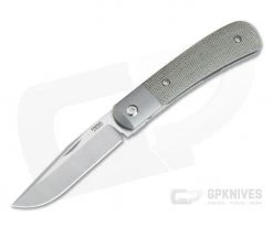 Pena Knives X Series Front Flipper Trapper Bolstered Green Canvas Micarta