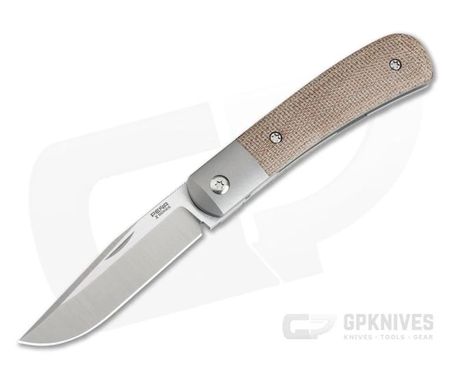 Pena Knives X Series Front Flipper Trapper Bolstered Natural Canvas Micarta 3 Pena Knives X Series Front Flipper Trapper Bolstered Natural Canvas Micarta
