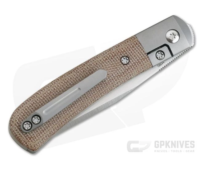 Pena Knives X Series Front Flipper Trapper Bolstered Natural Canvas Micarta 4 Pena Knives X Series Front Flipper Trapper Bolstered Natural Canvas Micarta - Image 2