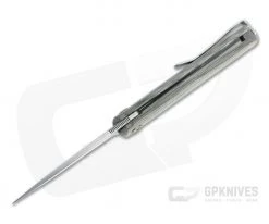 MKM x Zieba Flame Light Flipper Drop Point Stonewashed M390 Green Micarta Folder FL01L-GC -Outlet Flippers Store fl01l gc 3