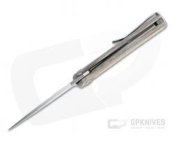 MKM x Zieba Flame Light Flipper Drop Point Stonewashed M390 Natural Micarta Folder FL01L-NC 7 MKM x Zieba Flame Light Flipper Drop Point Stonewashed M390 Natural Micarta Folder FL01L-NC -Outlet Flippers Store fl01l nc 3