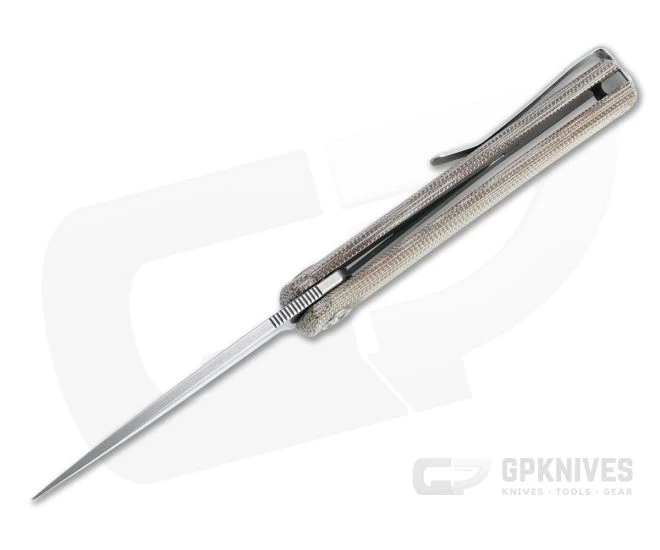 MKM x Zieba Flame Light Flipper Drop Point Stonewashed M390 Natural Micarta Folder FL01L-NC 5 MKM x Zieba Flame Light Flipper Drop Point Stonewashed M390 Natural Micarta Folder FL01L-NC - Image 3