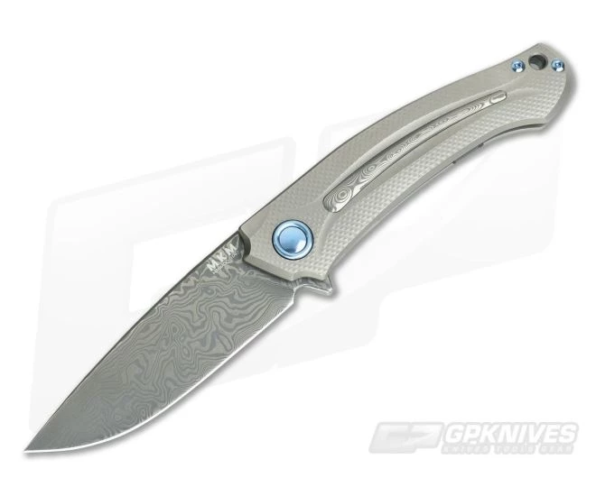 MKM Mikita Burnley Arvenis Vinland Damasteel Inlaid Titanium Frame Lock Flipper FX01-D 3 MKM Mikita Burnley Arvenis Vinland Damasteel Inlaid Titanium Frame Lock Flipper FX01-D
