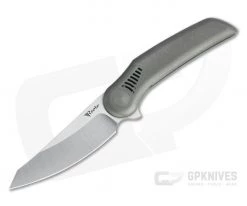 Reate Knives Gents #9 Flipper Satin M390 Dark Bead Blasted Titanium Folder