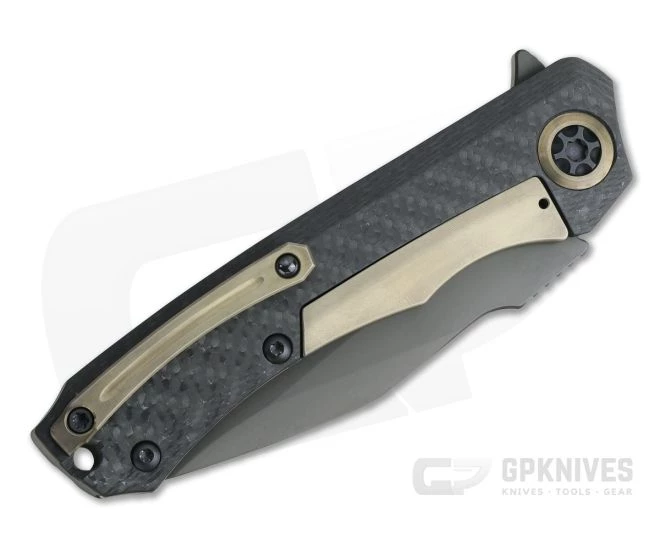Heretic Knives Wraith S/E DLC Elmax Chemtina Brass Integral Carbon Fiber Frame Lock Flipper H001-6A-CF/CHEM-01 4 Heretic Knives Wraith S/E DLC Elmax Chemtina Brass Integral Carbon Fiber Frame Lock Flipper H001-6A-CF/CHEM-01 - Image 2