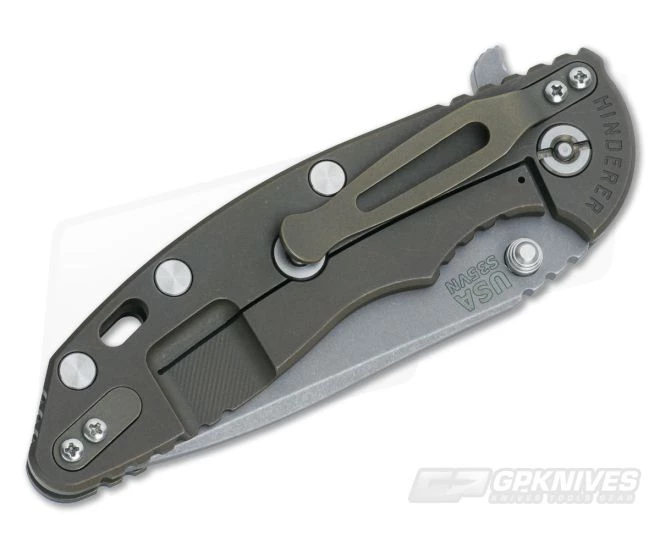 Hinderer Knives XM-18 3.5" Black-Blue Fatty Spanto Battle Bronze Frame 4 Hinderer Knives XM-18 3.5" Black-Blue Fatty Spanto Battle Bronze Frame - Image 2