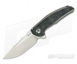 Reate Knives JACK Integral Satin M390 Marbled Carbon Fiber Bead Blast Titanium Frame Lock Flipper