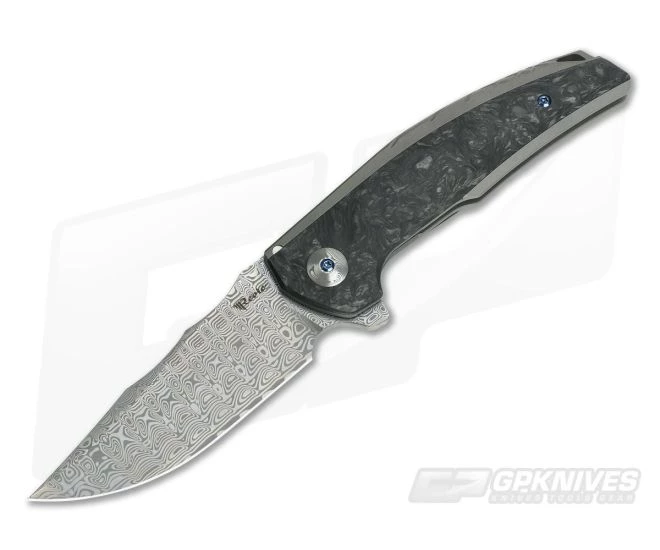 Reate Knives JACK Integral Damasteel Marbled Carbon Fiber Bead Blast Titanium Frame Lock Flipper 005 3 Reate Knives JACK Integral Damasteel Marbled Carbon Fiber Bead Blast Titanium Frame Lock Flipper 005