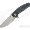 Reate Knives JACK Integral Damasteel Marbled Carbon Fiber Blue Titanium Frame Lock Flipper