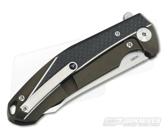 Reate Knives K-1 Carbon Fiber Bronze Ti M390 Satin Flipper 4 Reate Knives K-1 Carbon Fiber Bronze Ti M390 Satin Flipper - Image 2