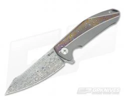 Reate Knives K-1 Mokuti Titanium Damasteel Flipper