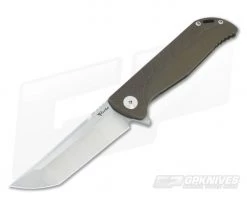Reate Knives K-2 Compound Ground Tanto Bronze Anodized Titanium S35VN Flipper