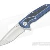 Reate Knives K-4 Carbon Fiber Inlay Blue Anodized Titanium M390 Flipper