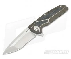 Reate Knives K-4 Carbon Fiber Inlay Bronze Anodized Titanium M390 Flipper