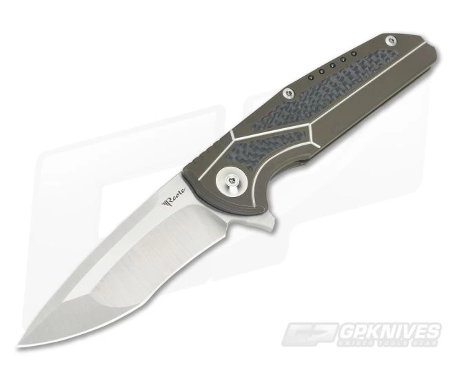 Reate Knives K-4 Carbon Fiber Inlay Bronze Anodized Titanium M390 Flipper 3 Reate Knives K-4 Carbon Fiber Inlay Bronze Anodized Titanium M390 Flipper