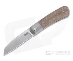 Pena Knives X Series KICKSTOP Flipper Apache Brown Canvas Micarta Folding Knife