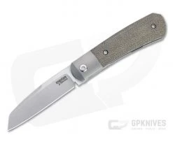 Pena Knives X Series KICKSTOP Flipper Apache Green Canvas Micarta Folding Knife