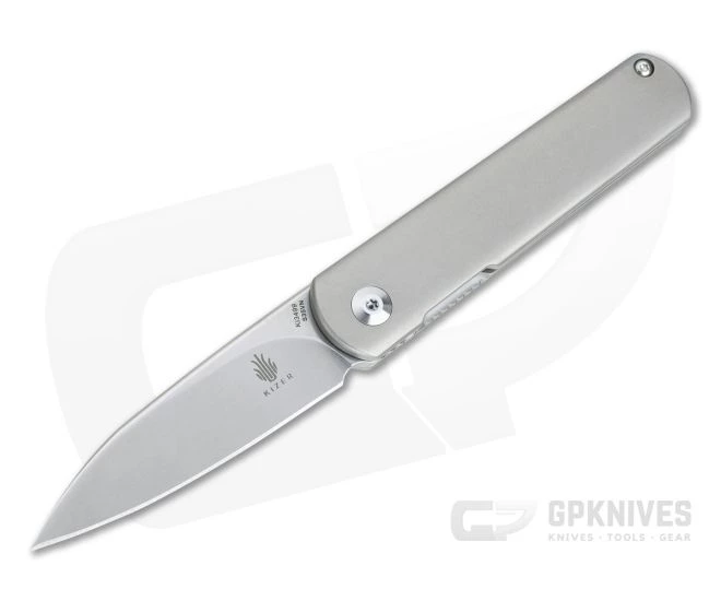 Kizer Feist Lundquist Stonewashed S35VN Titanium Frame Lock Front Flipper KI3499 3 Kizer Feist Lundquist Stonewashed S35VN Titanium Frame Lock Front Flipper KI3499