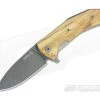 LionSteel KUR Flipper Olive Wood Black PVD Sleipner Liner Lock Folder
