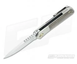 Liong Mah Designs Lanny S35VN Green Canvas Micarta Flipper -Outlet Flippers Store lanny 001 3