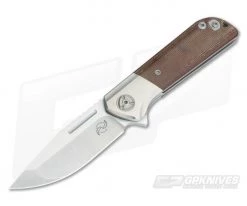 Liong Mah Designs Lanny S35VN Brown Canvas Micarta Flipper