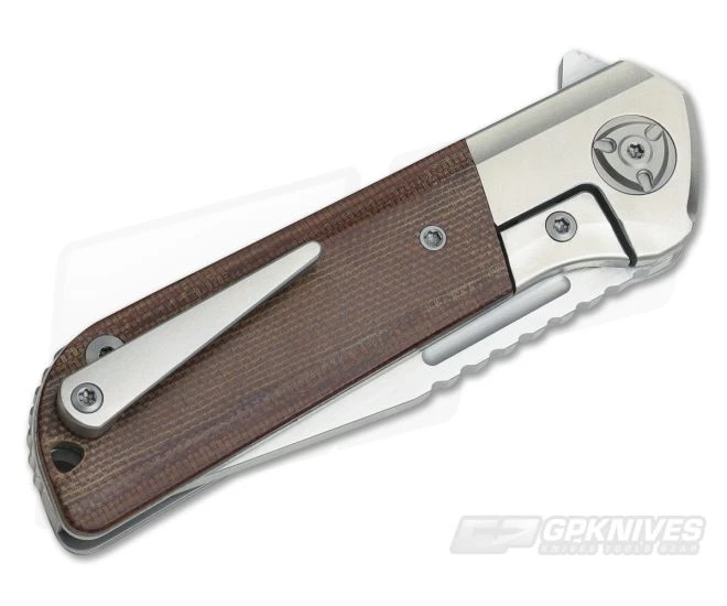 Liong Mah Designs Lanny S35VN Brown Canvas Micarta Flipper 4 Liong Mah Designs Lanny S35VN Brown Canvas Micarta Flipper - Image 2