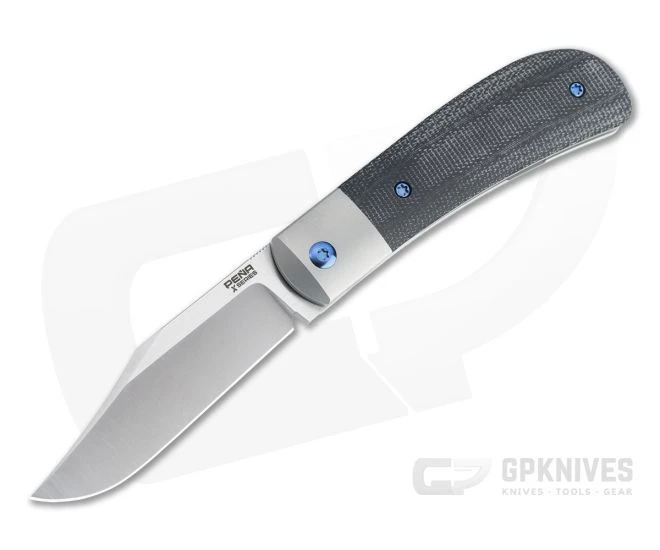 Pena Knives X-Series Lanny's Clip Front Flipper GPKnives Exclusive Satin M390 Black Canvas Micarta 3 Pena Knives X-Series Lanny's Clip Front Flipper GPKnives Exclusive Satin M390 Black Canvas Micarta