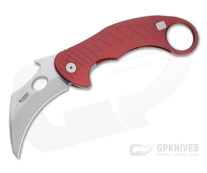 LionSteel X Emerson L.E. One Karambit Stonewashed Magnacut Red Aluminum Frame Lock Flipper LE1 A RS 3 LionSteel X Emerson L.E. One Karambit Stonewashed Magnacut Red Aluminum Frame Lock Flipper LE1 A RS