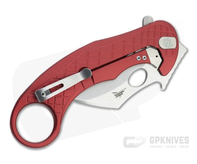 LionSteel X Emerson L.E. One Karambit Stonewashed Magnacut Red Aluminum Frame Lock Flipper LE1 A RS 4 LionSteel X Emerson L.E. One Karambit Stonewashed Magnacut Red Aluminum Frame Lock Flipper LE1 A RS - Image 2