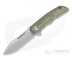 MKM Mikita Terzuola Clap Green Canvas Micarta M390 Liner Lock Flipper LS01-GC