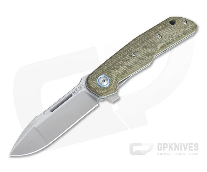 MKM Mikita Terzuola Clap Green Canvas Micarta M390 Liner Lock Flipper LS01-GC 3 MKM Mikita Terzuola Clap Green Canvas Micarta M390 Liner Lock Flipper LS01-GC