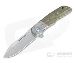 MKM Mikita Terzuola Clap Bolstered Green Canvas Micarta M390 Liner Lock Flipper LS01-GCT