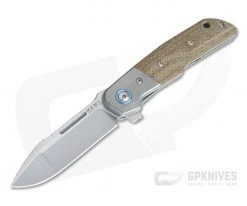 MKM Mikita Terzuola Clap Bolstered Natural Canvas Micarta M390 Liner Lock Flipper LS01-NCT