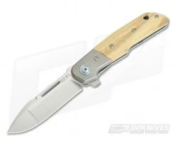 MKM Mikita Terzuola Clap Bolstered Olive Wood Liner Lock Removable Flipper M390 LS01-OT