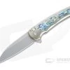 Protech Malibu Custom Wharncliffe Stonewashed 20CV Abalone Inlaid Bronze 3D Titanium Flipper AB-02 -Outlet Flippers Store malibu ab 02 1
