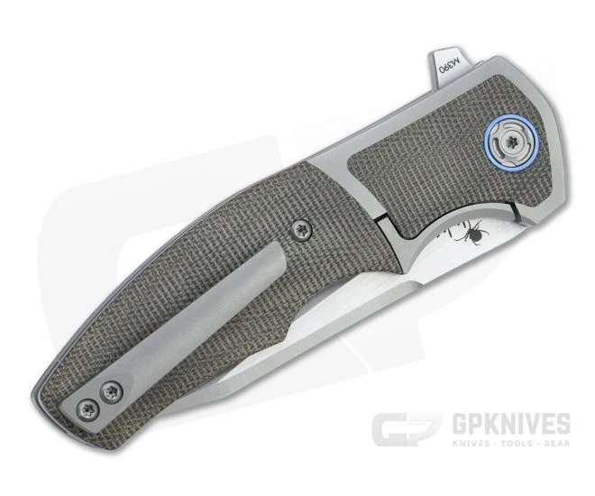 Reate x Lambert Mini Crossroads Satin M390 OD Green Micarta Inlaid Titanium Flipper 4 Reate x Lambert Mini Crossroads Satin M390 OD Green Micarta Inlaid Titanium Flipper - Image 2